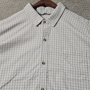 Poncho Western Button Down Fishing Shirt 3XL Blue Checkered  Long Sleeve